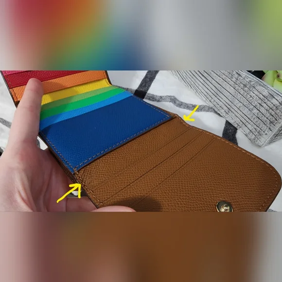 Rainbow Trifold Coach Wallet - Picture 5 of 6